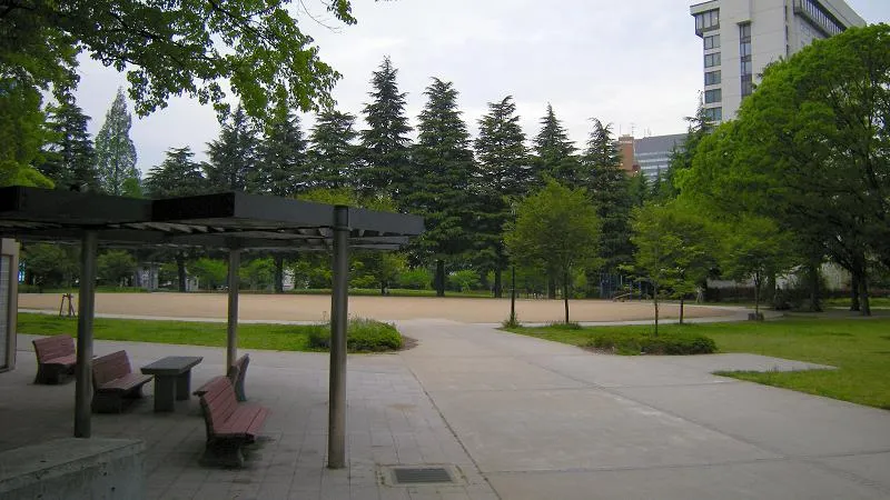 Nishikicho Park in Sendai, photographed in May 2009 before any Oktoberfest tents were installed.